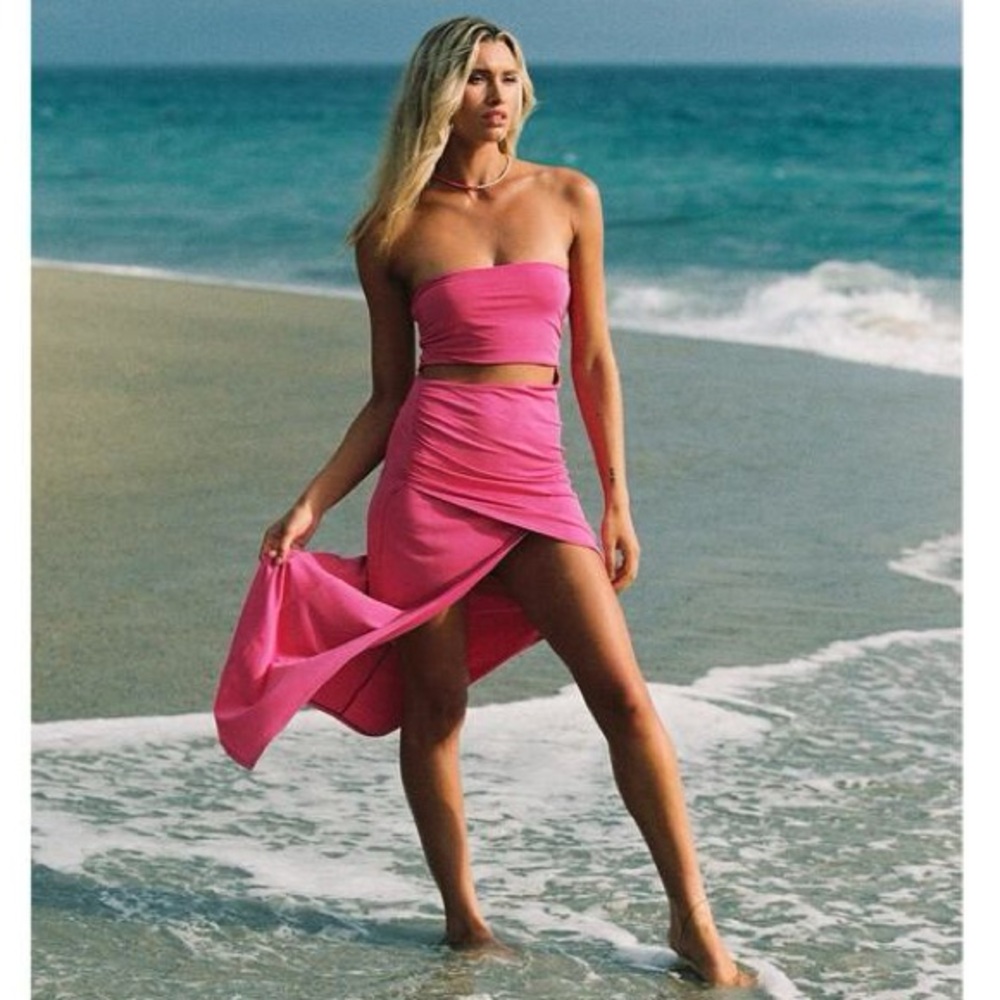 LSpace Corsica Cut-Out Midi Dress – Hot Pink, Size Large*